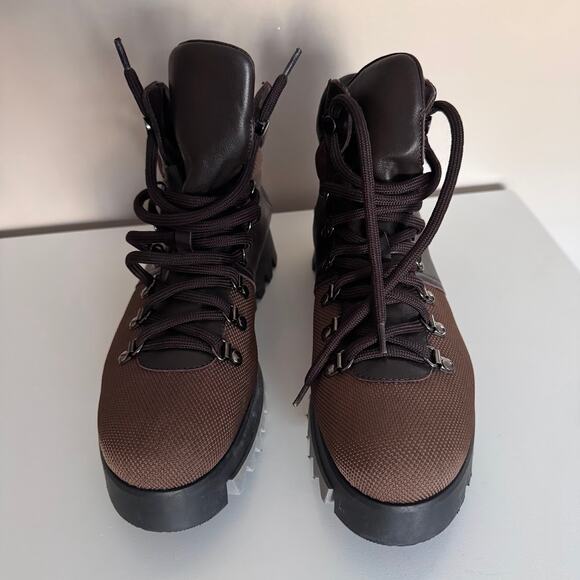 Aquatalia Women's Darya Weatherproof Leather-Trim Hiking Boot Brown Size 9 - Picture 3 of 8